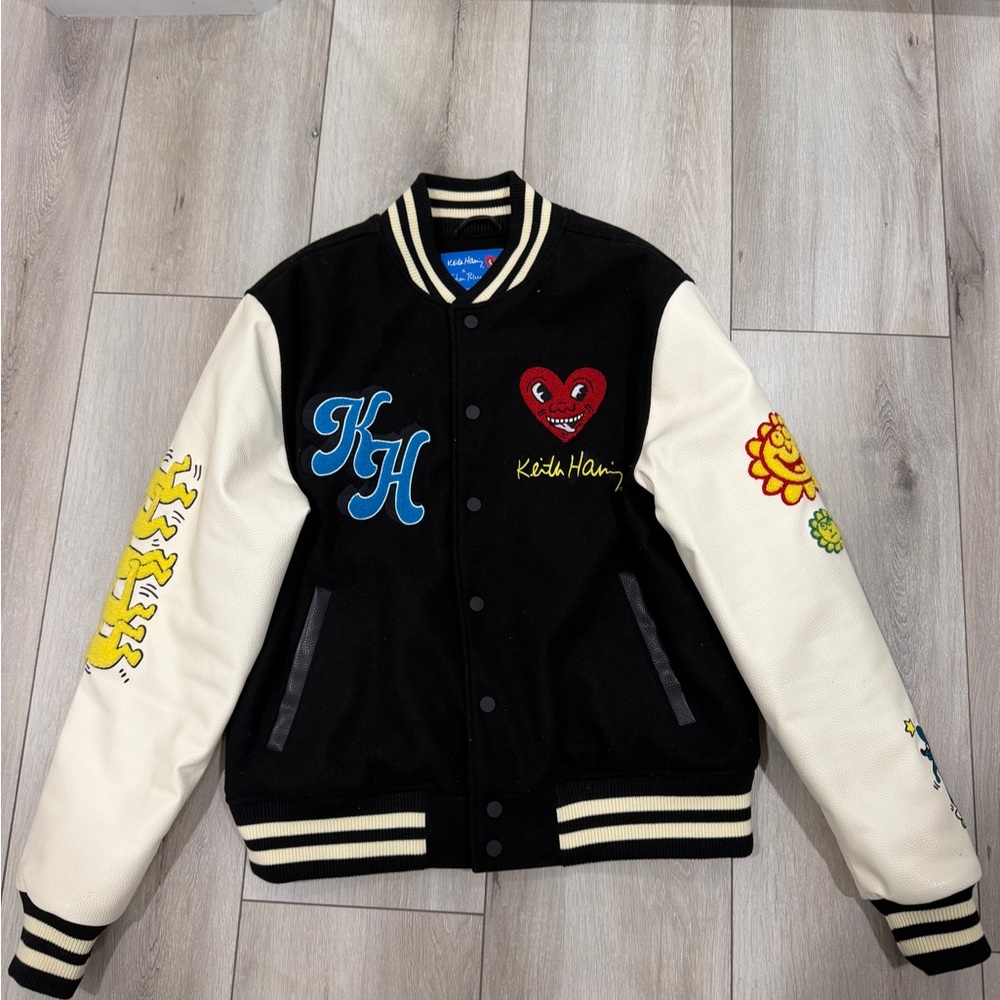 Keith Haring Black and White Varsity Jacket